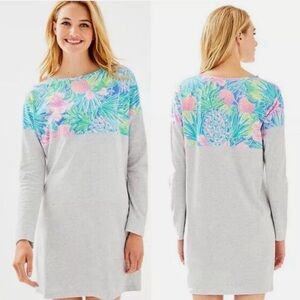 LILLY PULITZER | Finn Long Sleeve Dress Floral Accent Women’s Size Large